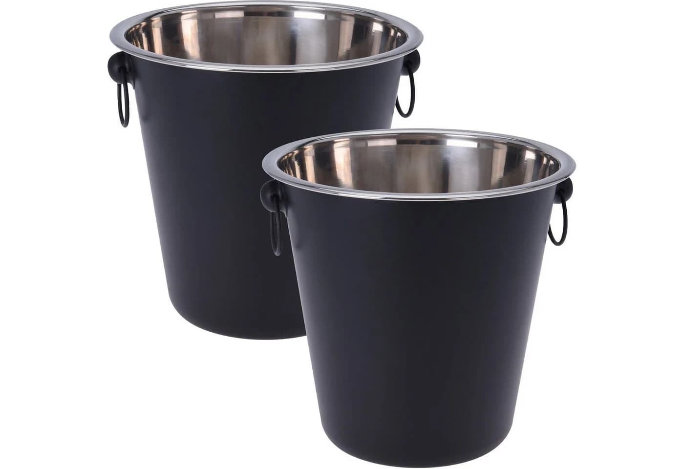 Koopman Wein- und Sektkühler 2er Set Schwarz Silber - Bild 4