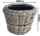 Van der Leeden Pflanzkorb Set 3tlg. Rattan Braun Bild 3