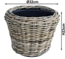 Van der Leeden Pflanzkorb Set 3tlg. Rattan Braun Bild 4