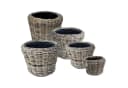 Van der Leeden Pflanzkorb-Set 5tlg. Rattan Braun/Schwarz Bild 2