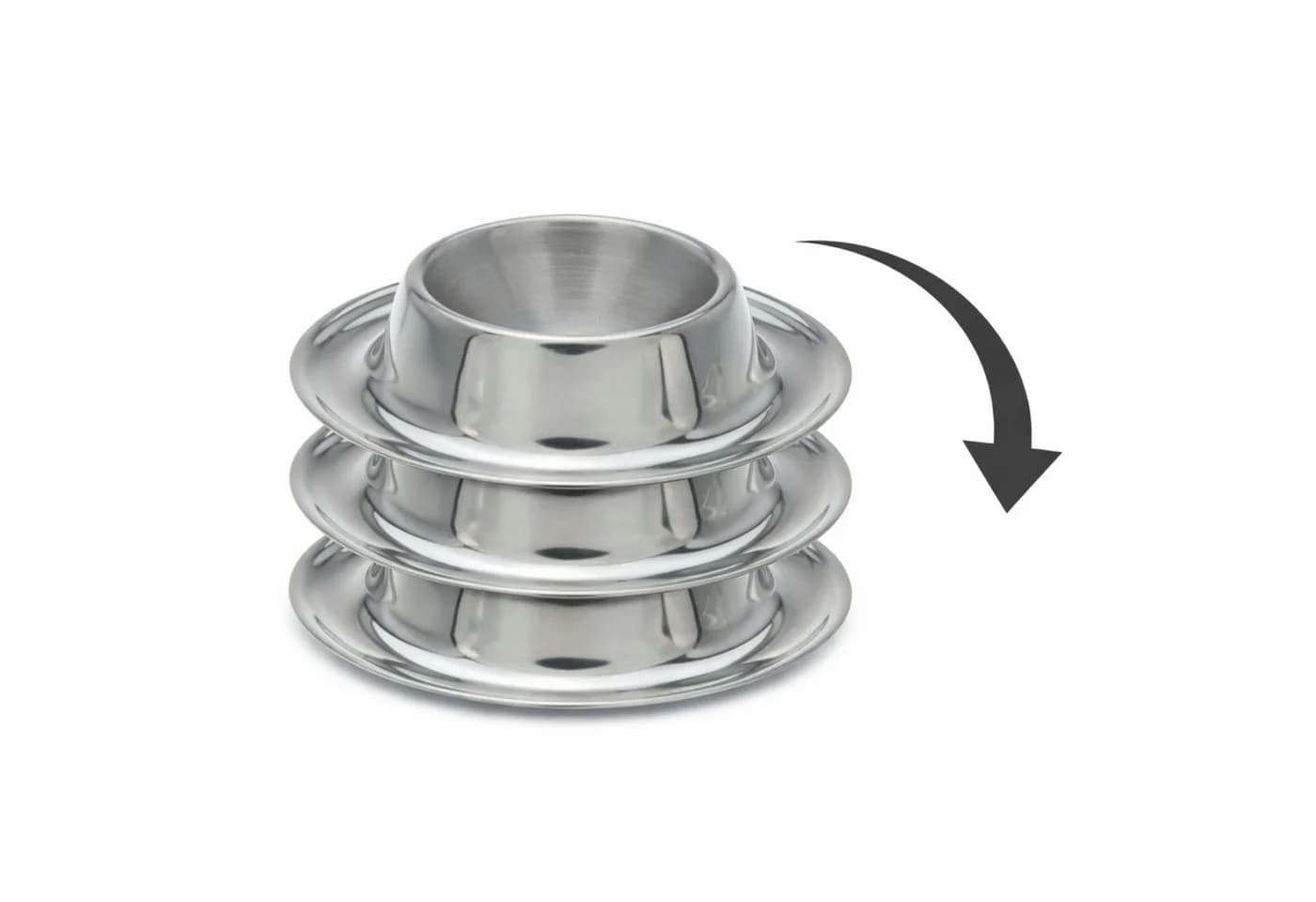 Koopman Eierbecher Edelstahl Rund 4er Set Silber - Bild 5