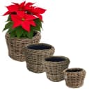 Van der Leeden Pflanzkorb-Set 4tlg. Rattan Braun Bild 3
