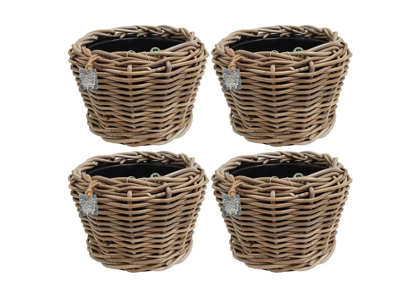 Van der Leeden Pflanzkorb Set 4 Stk Rattan Braun - Bild 2