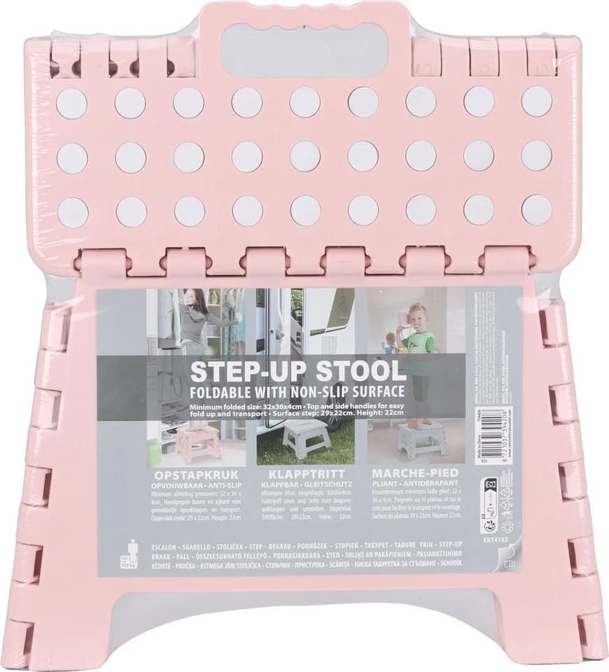 Koopman Tritthocker Kinderhocker Klapphocker Rosa Kunststoff - Bild 3