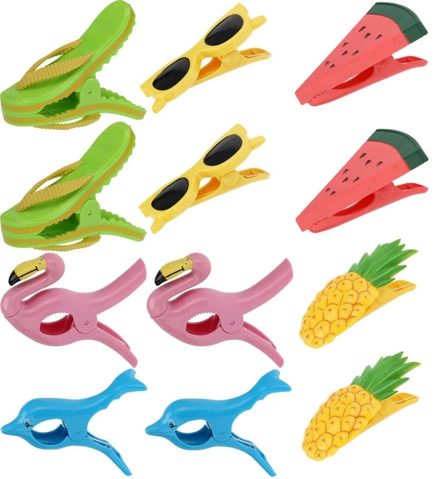 Koopman Handtuchklemme Clips Strandtuch Bunt 12er Set - Bild 2