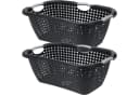 Koopman Wäschekorb 2-er Set Schwarz/Grau Kunststoff 26 L Bild 2