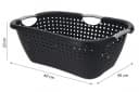 Koopman Wäschekorb 2-er Set Schwarz/Grau Kunststoff 26 L Bild 3