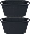 Koopman Wäschekorb Rattan-Optik Schwarz 2er Set Bild 2