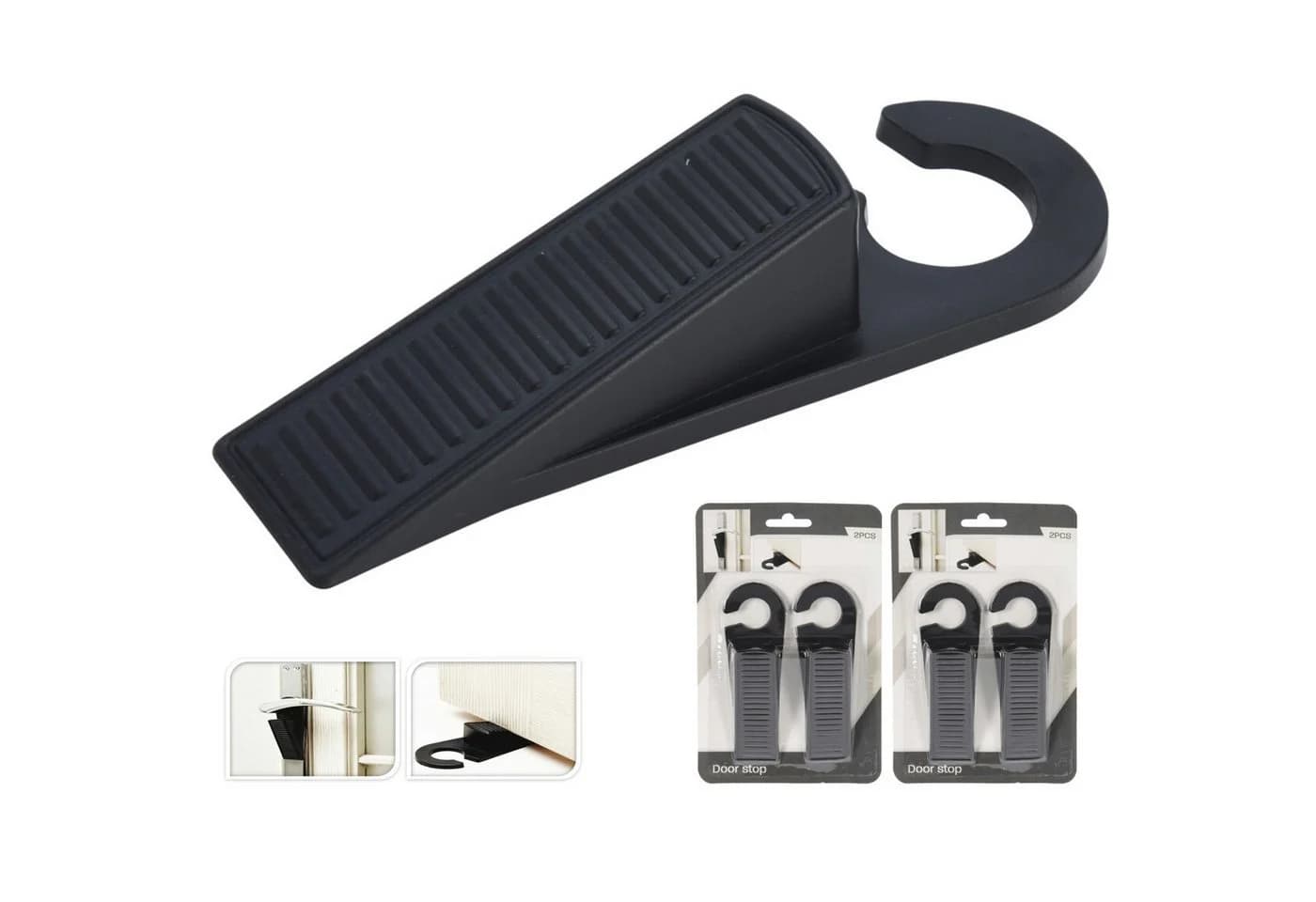 Koopman Türstopper Türkeil Set 4-tlg. Schwarz Kunststoff - Bild 4