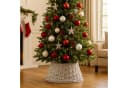 Van der Leeden Weihnachtsbaumdecke Baumrock Fuß Umrandung Ø 60 cm Weiß Rattan Rustikal Bild 2