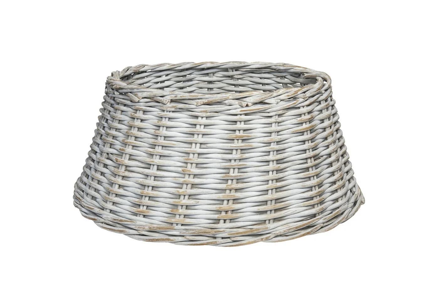 Van der Leeden Weihnachtsbaumdecke Baumrock Fuß Umrandung Ø 60 cm Weiß Rattan Rustikal - Bild 3