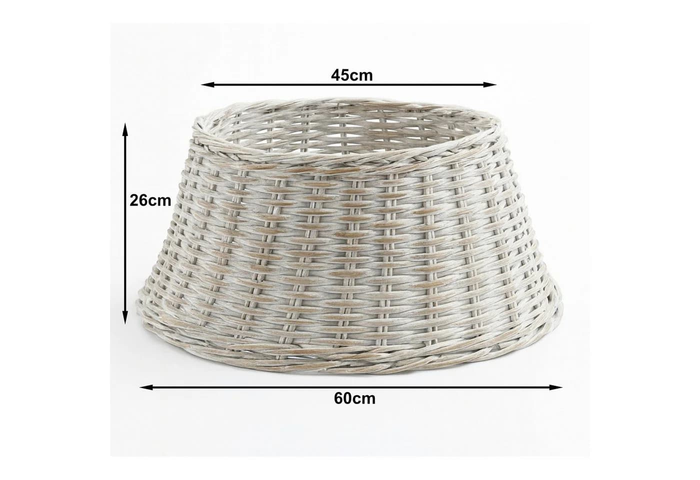 Van der Leeden Weihnachtsbaumdecke Baumrock Fuß Umrandung Ø 60 cm Weiß Rattan Rustikal - Bild 5