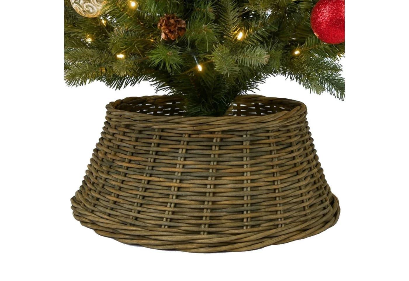 Van der Leeden Weihnachtsbaumrock Rattan Rustikal Braun