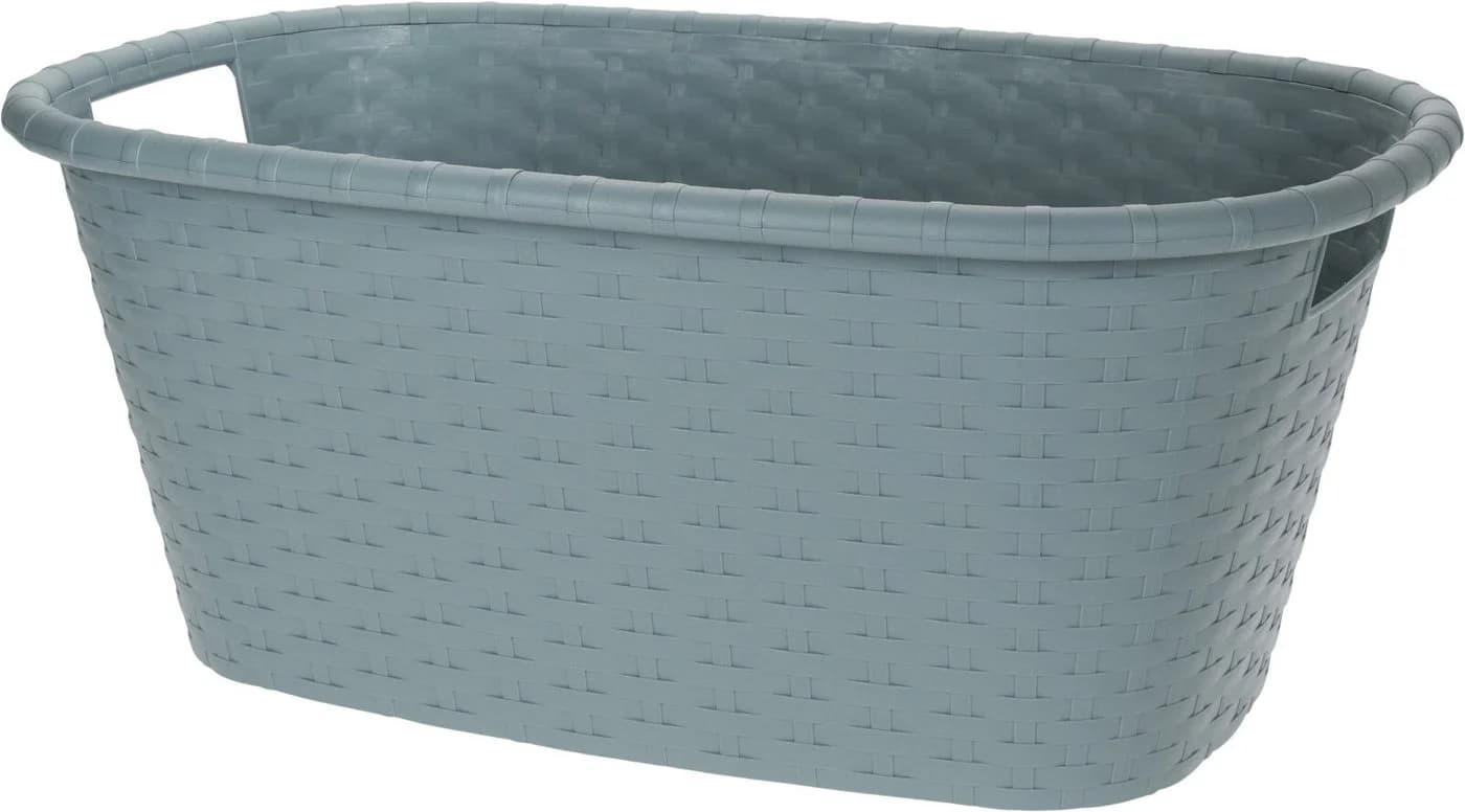 Koopman Wäschekorb 2er Set Grün Kunststoff Rattan-Optik - Bild 3