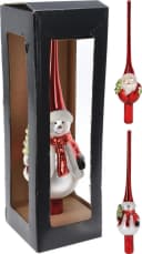 Koopman Christbaumspitze Weihnachtsmann Glas Rot/Weiß 25cm Bild 3