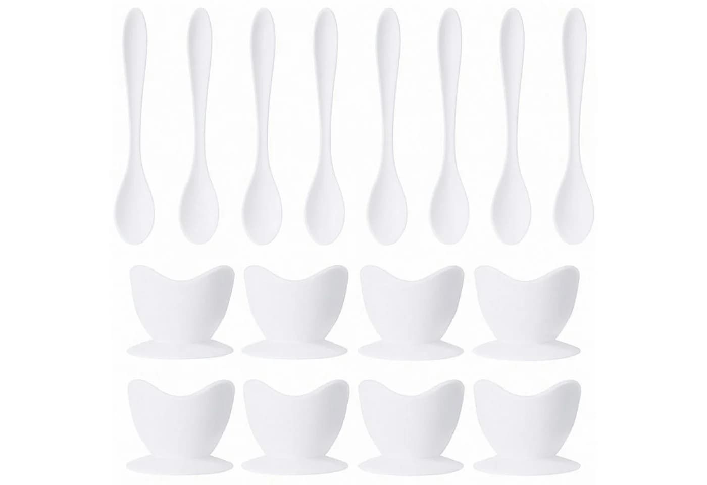 Koopman Eierbecher Set 16-tlg. Weiß Kunststoff - Bild 5