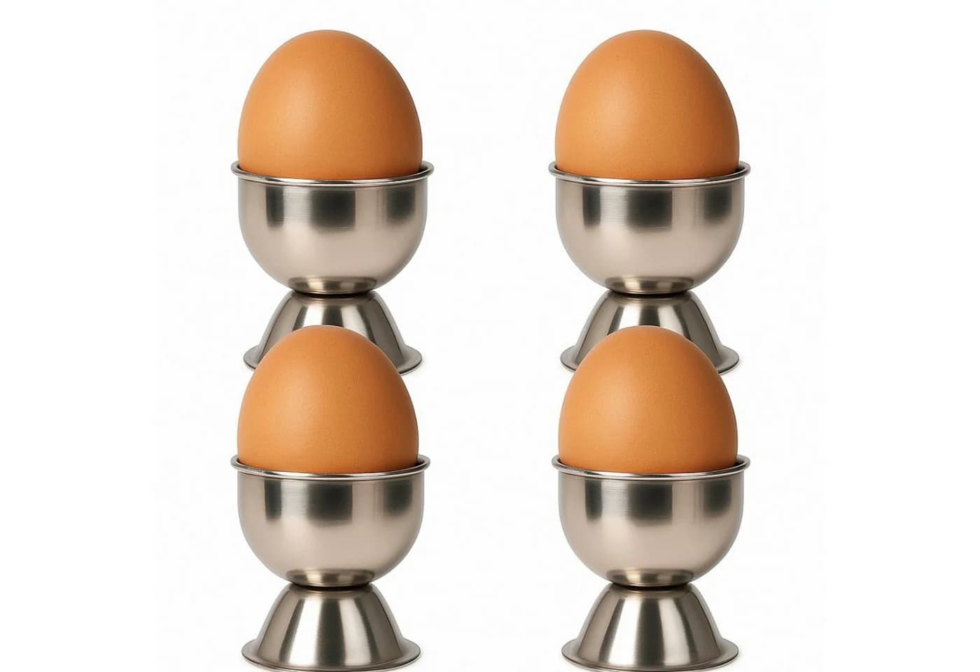 Koopman Eierbecher Set 4-tlg. Edelstahl Rostfrei Silber - Bild 2