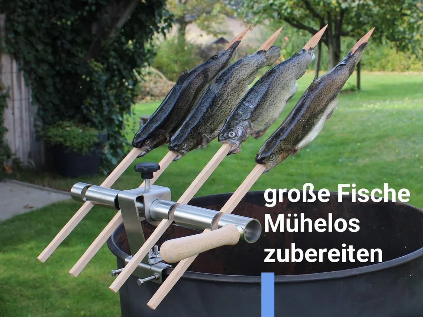 Schilling Steckerlfischhalter Edelstahl & Buche für Feuerschale - Bild 5
