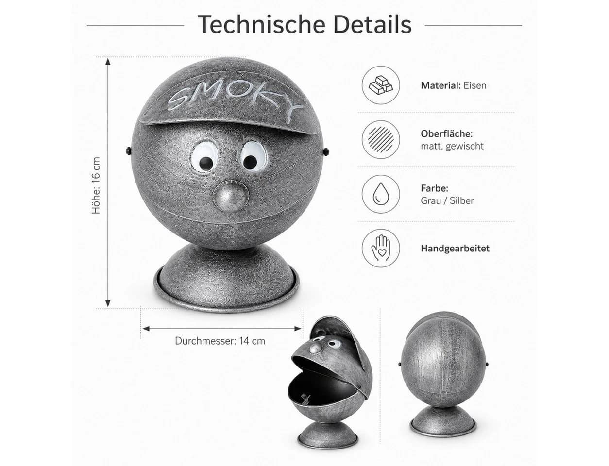 ReWu Sturmaschenbecher Smoky Grau Eisen - Bild 5