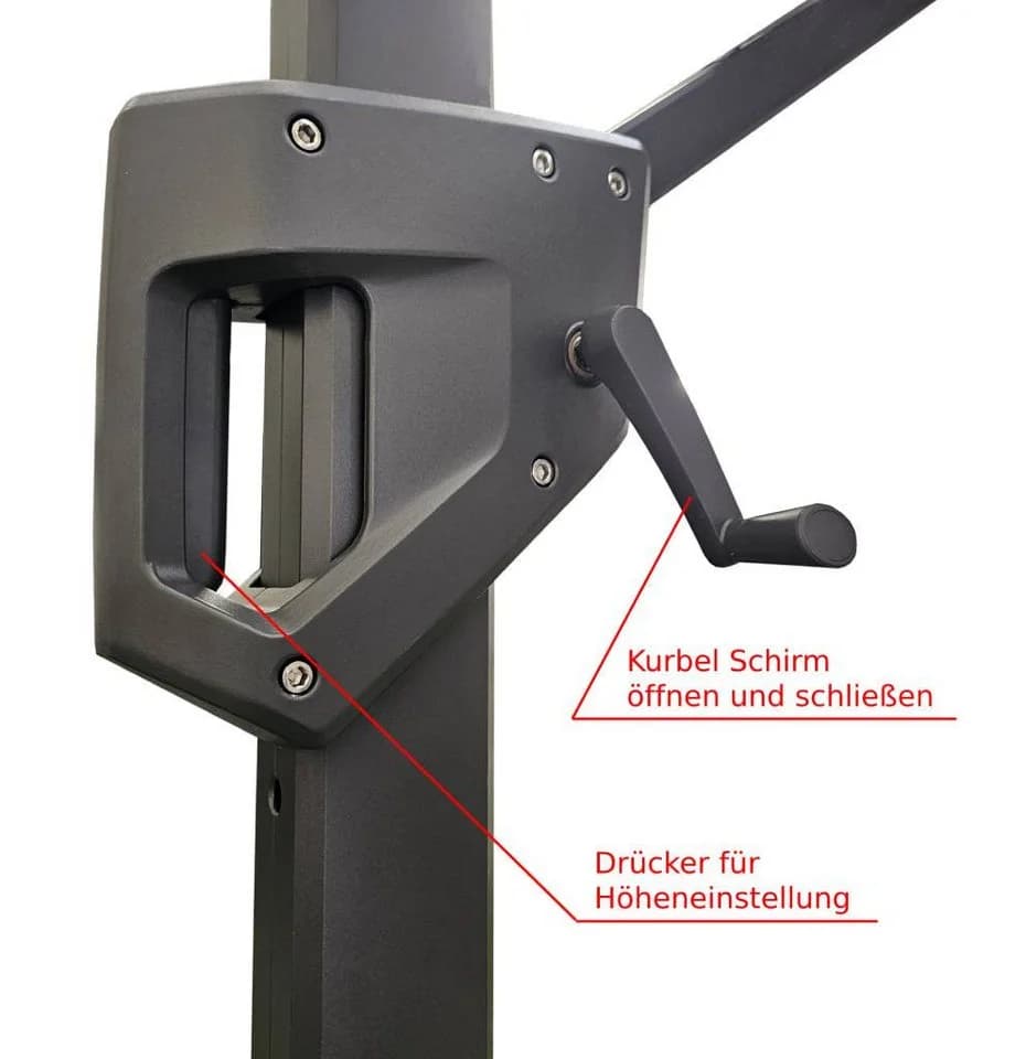 TEICO GROUP Ampelschirm Grau Schwenkbar mit Standfuß - Bild 5