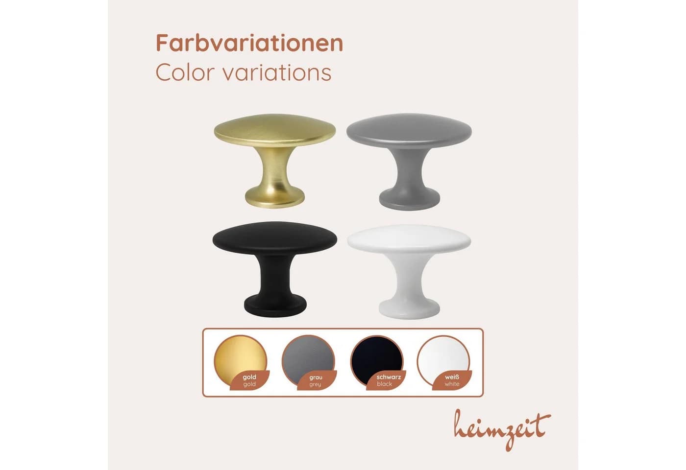 heimzeit Möbelgriff Scandi Set 8 Stück Gold Zinklegierung - Bild 4