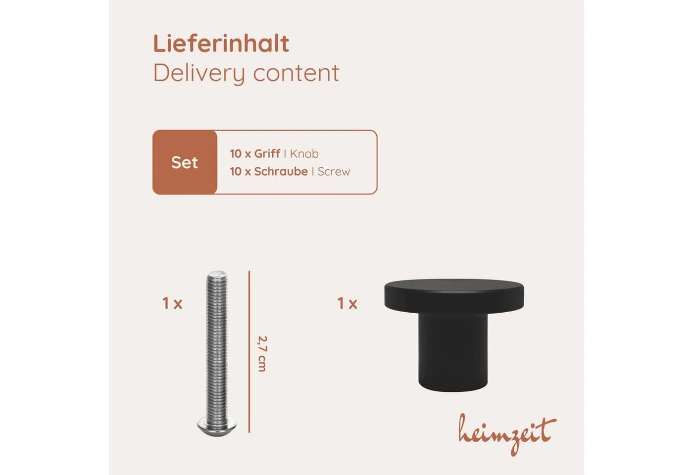 heimzeit Möbelgriff Set 10 Stück Schwarz Aluminium Modern - Bild 5