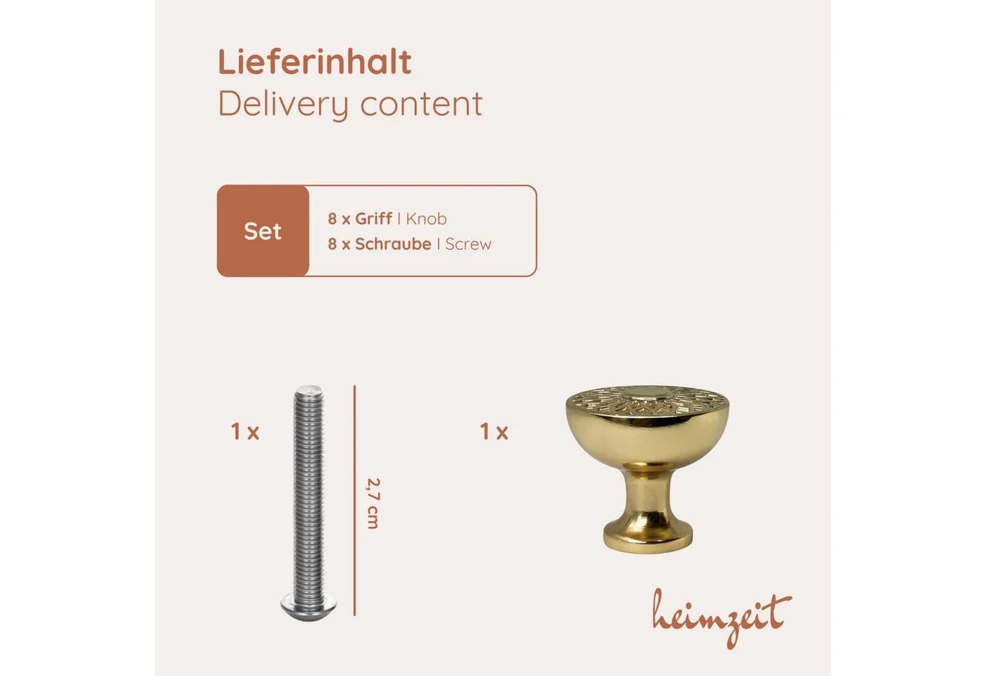 heimzeit Möbelgriff Urban - 8 Stück Set, Aluminium, Matt - Bild 5