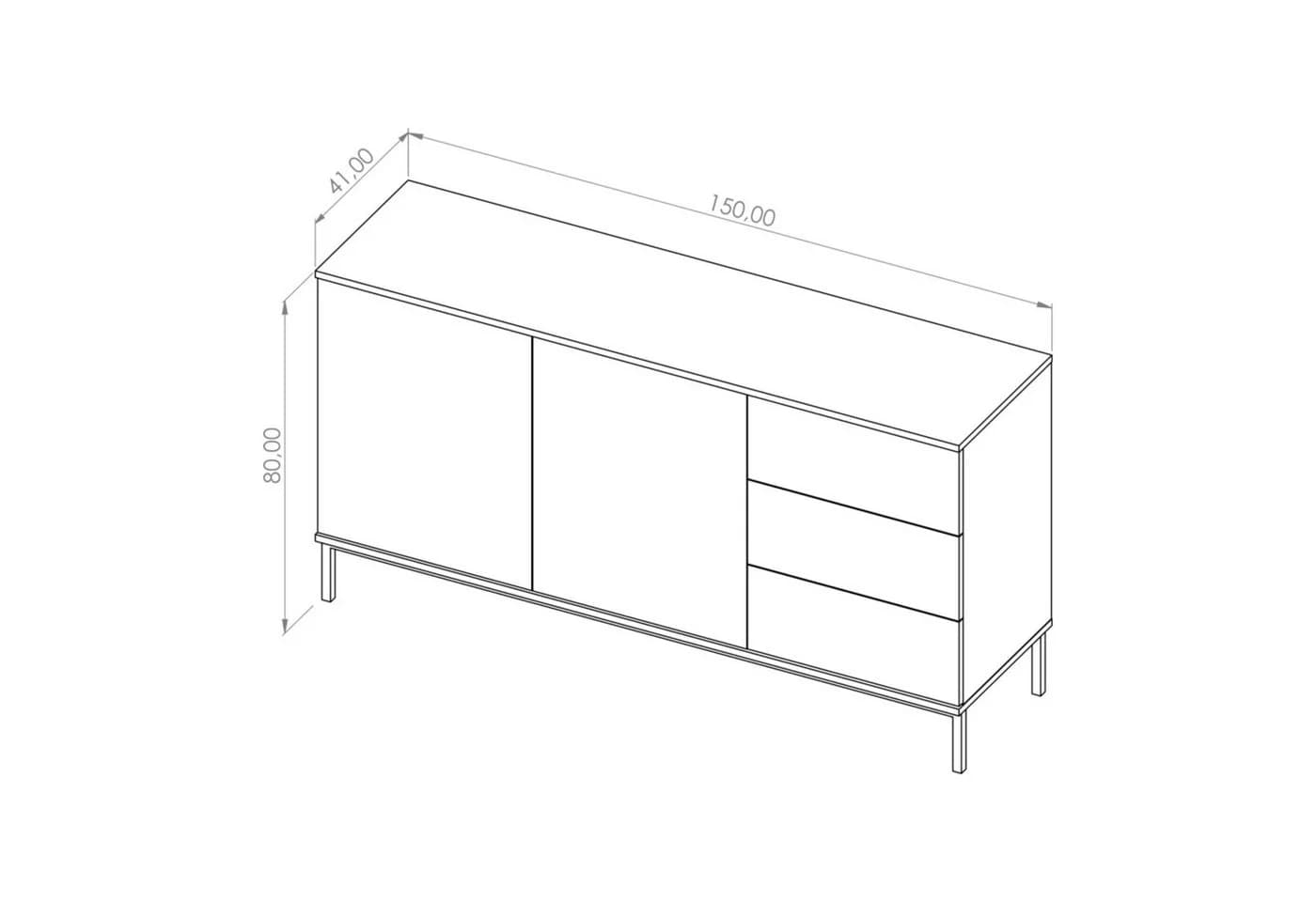 HAUSELEMENT Kommode QUERTY QT-01 Schwarz Modernes Sideboard mit Schubladen - Bild 3