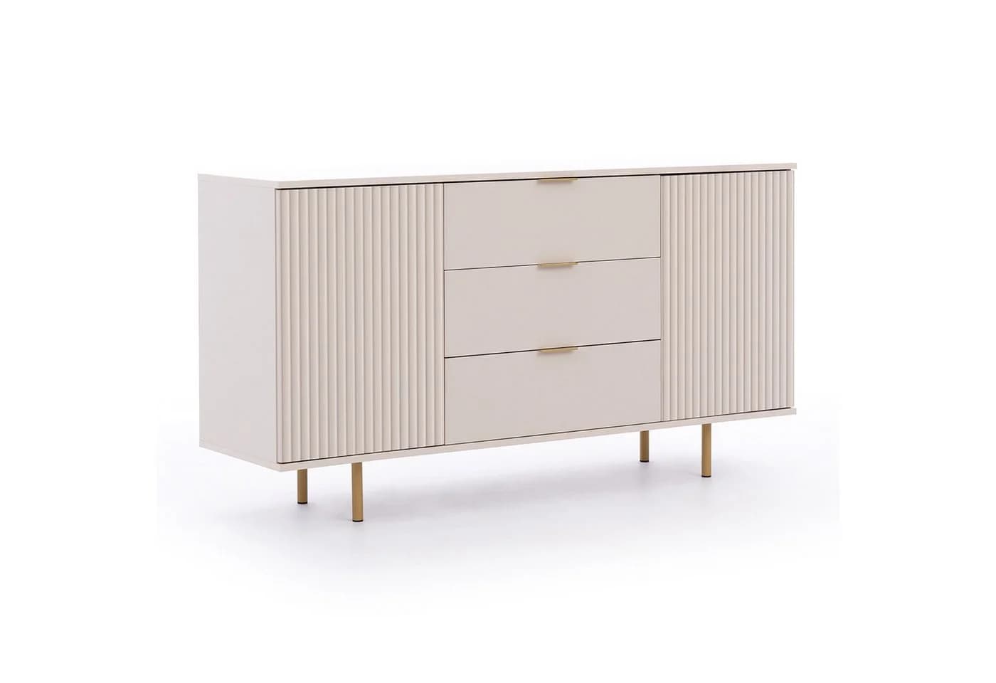HAUSELEMENT Kommode NUBIA NB-02 3 Schubladen 2 Türen 150 cm Push-to-Open Modern - Bild 2