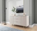 HAUSELEMENT Kommode NUBIA NB-02 3 Schubladen 2 Türen 150 cm Push-to-Open Modern Bild 4