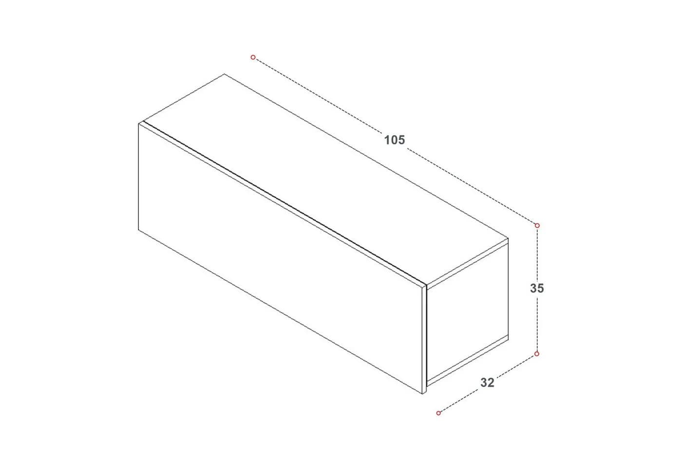 HAUSELEMENT Hängeschrank CALABRINI C-10 Schwarz Hochglanz Modern