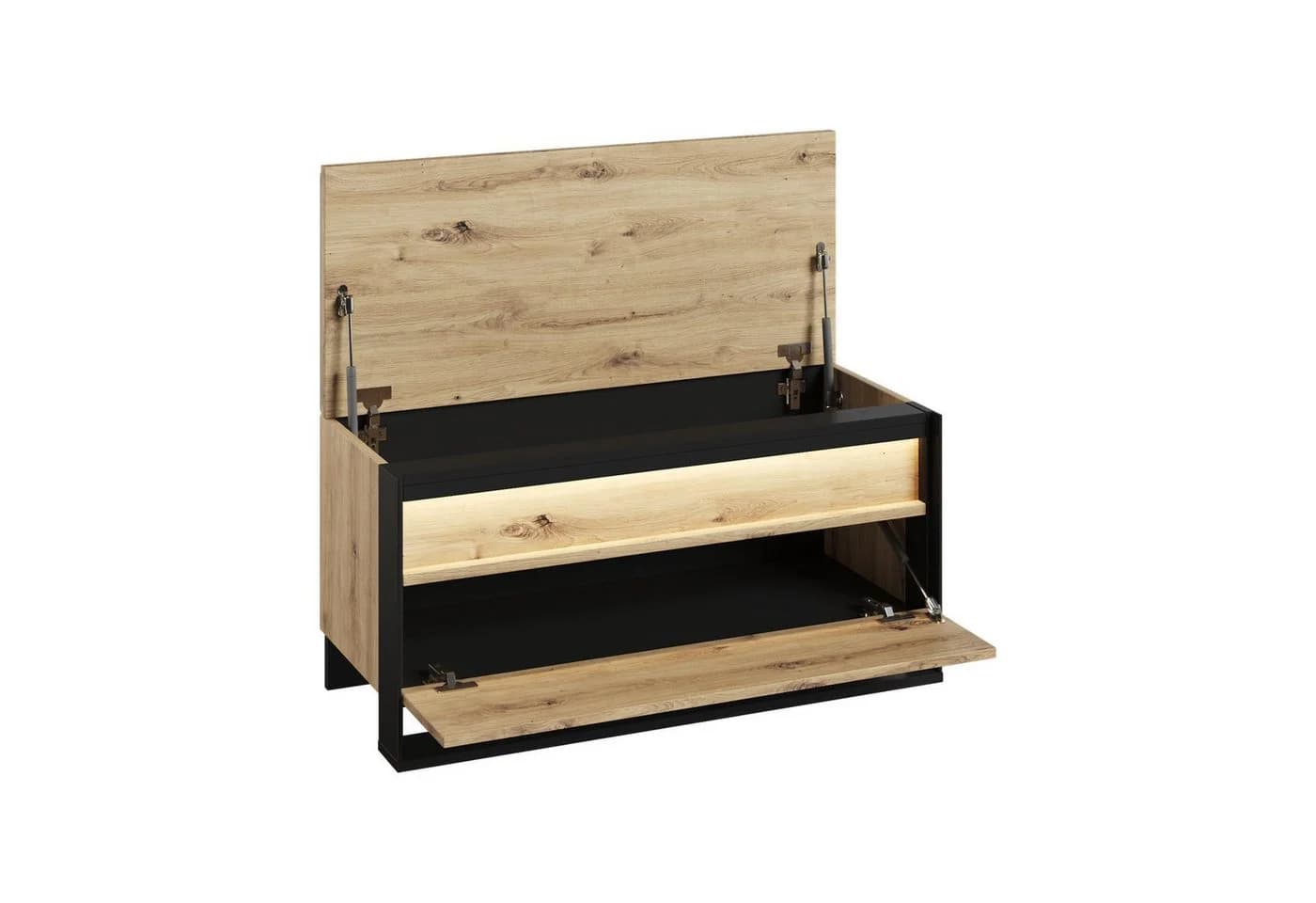 HAUSELEMENT Sitzbank QUANT QG-03 mit LED-Beleuchtung und Stauraum