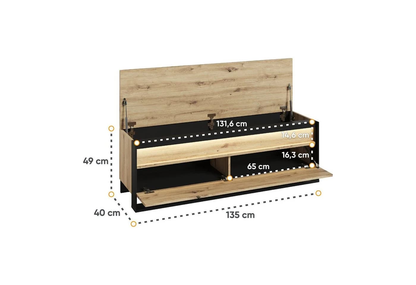 HAUSELEMENT Sitzbank QUANT QG-04 mit LED-Beleuchtung und Stauraum - Bild 3