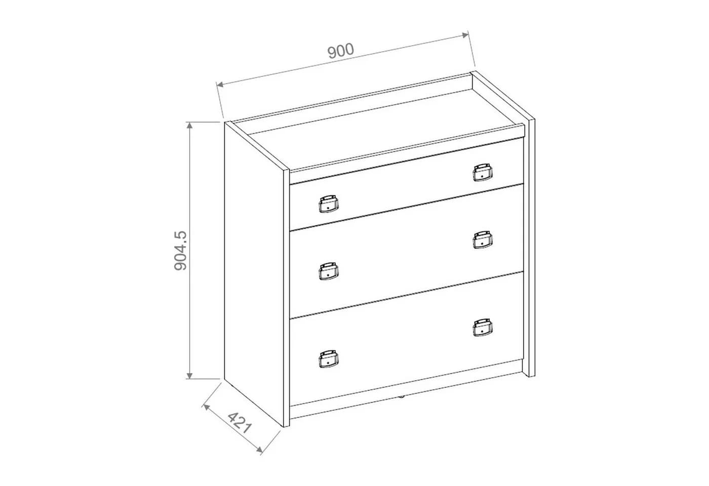 HAUSELEMENT Kommode FARGO FG-06 mit 3 Schubladen - Bild 3