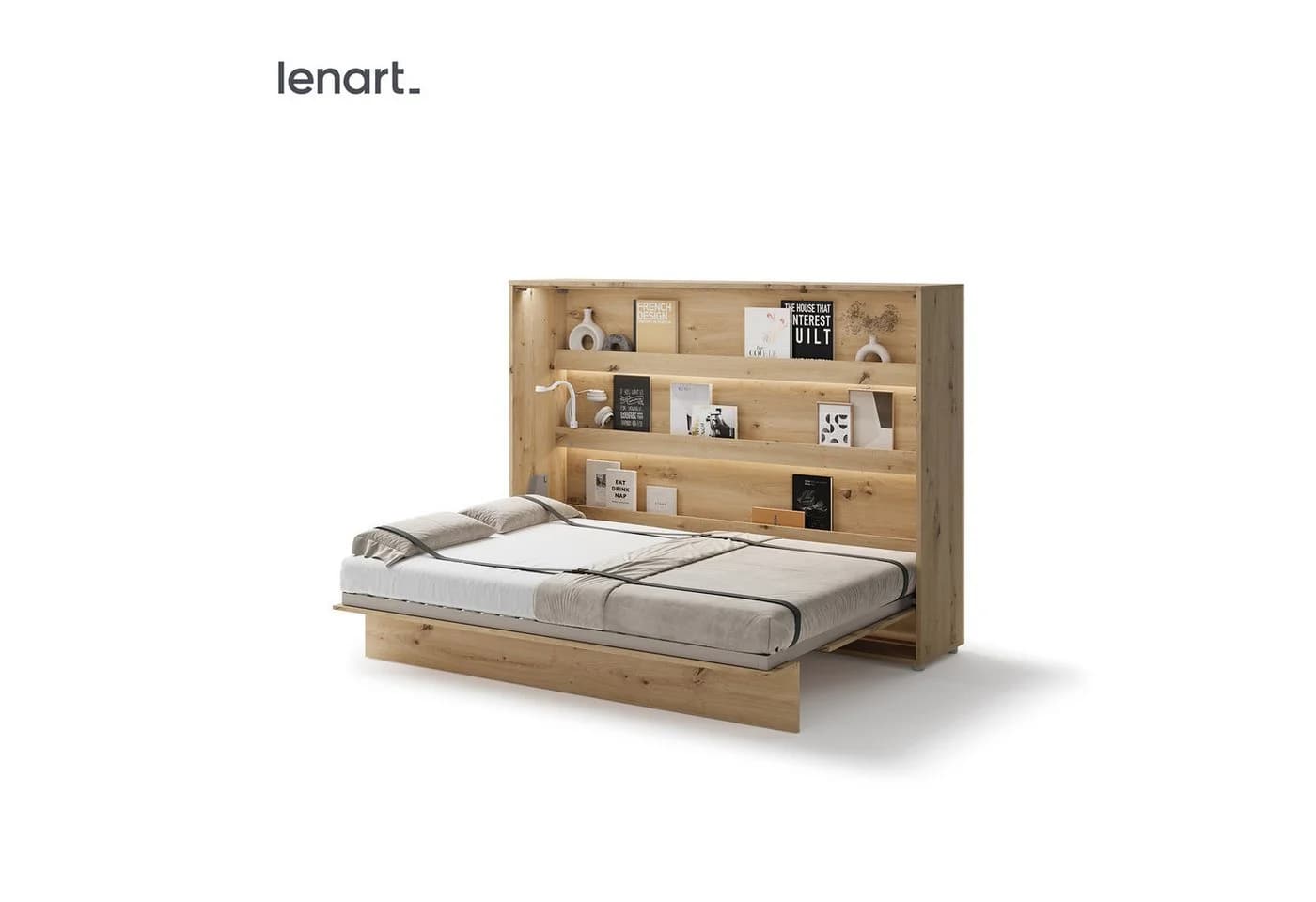 HAUSELEMENT Schrankbett LENART BC-04 Wandklappbett Weiß Hochglanz - Bild 5
