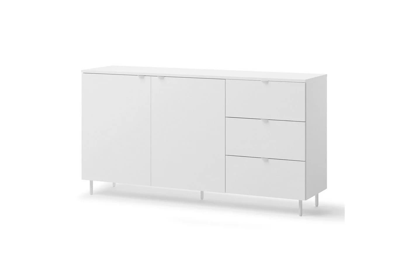 HAUSELEMENT Kommode MILA MA-02 Weiß Modern 2 Türen 3 Schubladen - Bild 2
