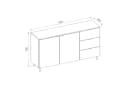 HAUSELEMENT Kommode MILA MA-02 Weiß Modern 2 Türen 3 Schubladen Bild 4