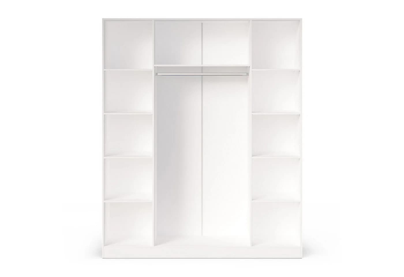 HAUSELEMENT Kleiderschrank FINN Weiß 4 Türen SoftClose Modern