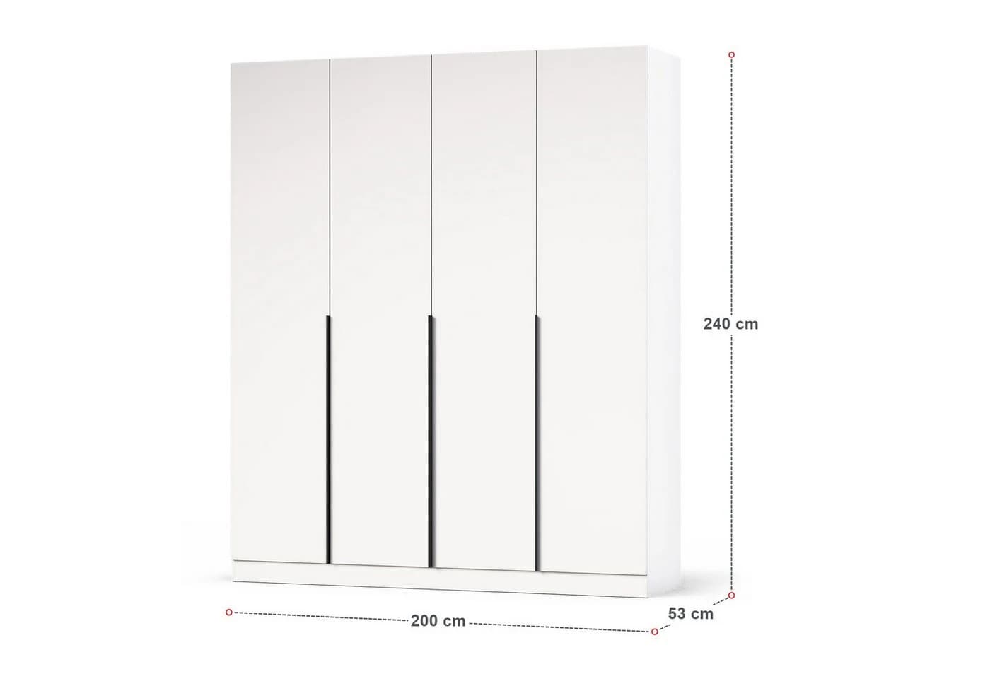 HAUSELEMENT Kleiderschrank FINN Weiß 4 Türen SoftClose Modern - Bild 3