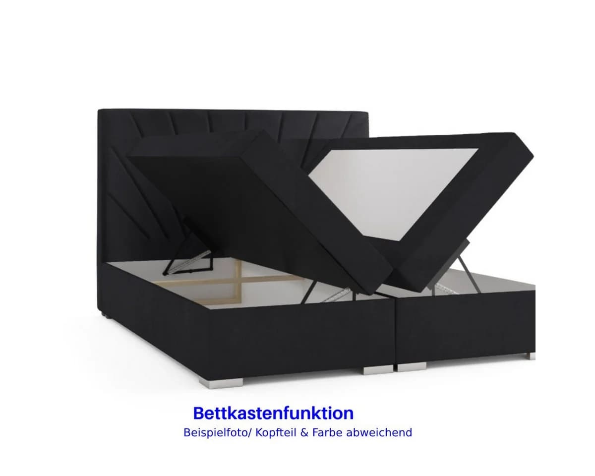 M-Punkt24 Boxspringbett Athen 180x200cm Grau oder Schwarz - Bild 3
