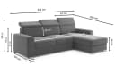 M-Punkt24 Ecksofa Bari Webstoff Grau mit Bettfunktion Bild 5