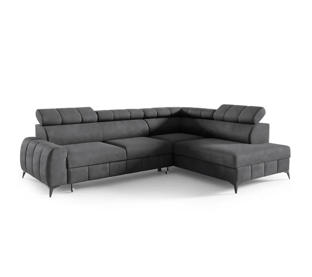 M-Punkt Ecksofa Lagos Grau Anthrazit mit Bettfunktion & Bettkasten - Bild 3