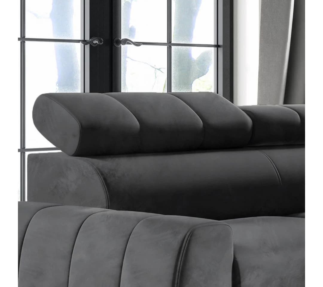 M-Punkt Ecksofa Lagos Grau Anthrazit mit Bettfunktion & Bettkasten - Bild 4