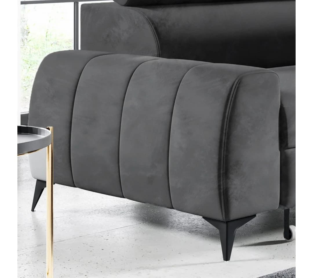 M-Punkt Ecksofa Lagos Grau Anthrazit mit Bettfunktion & Bettkasten - Bild 5