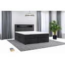 M-Punkt Boxspringbett KUBA Schwarz mit Bettkasten und Topper Bild 1