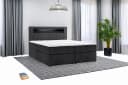 M-Punkt Boxspringbett KUBA Schwarz mit Bettkasten und Topper Bild 2