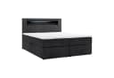 M-Punkt Boxspringbett KUBA Schwarz mit Bettkasten und Topper Bild 3