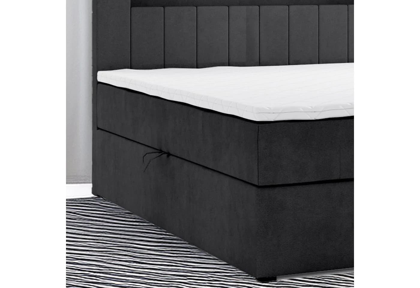 M-Punkt Boxspringbett KUBA Schwarz mit Bettkasten und Topper - Bild 5