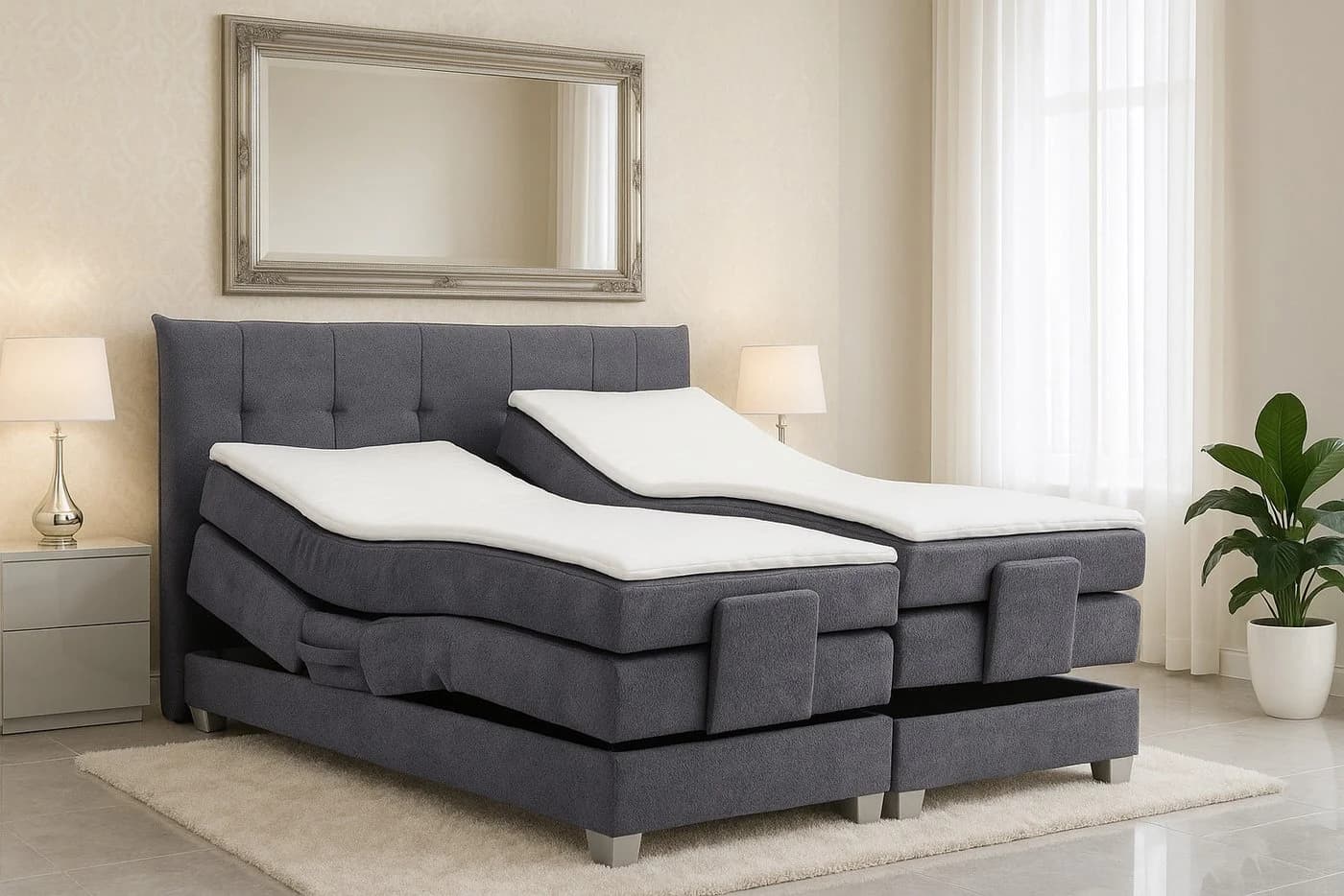 M-Punkt24 Boxspringbett ADRIA elektrisch verstellbar Anthrazit