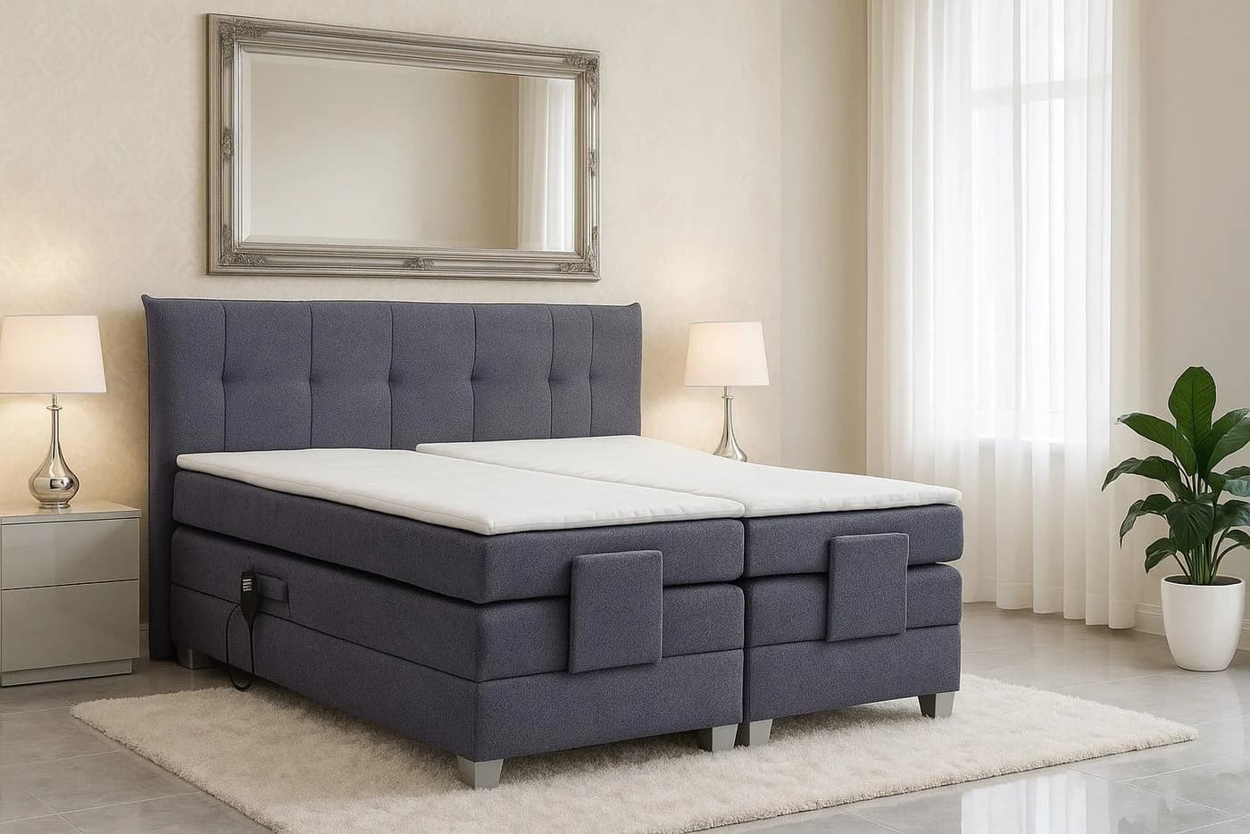 M-Punkt24 Boxspringbett ADRIA elektrisch verstellbar Anthrazit - Bild 4